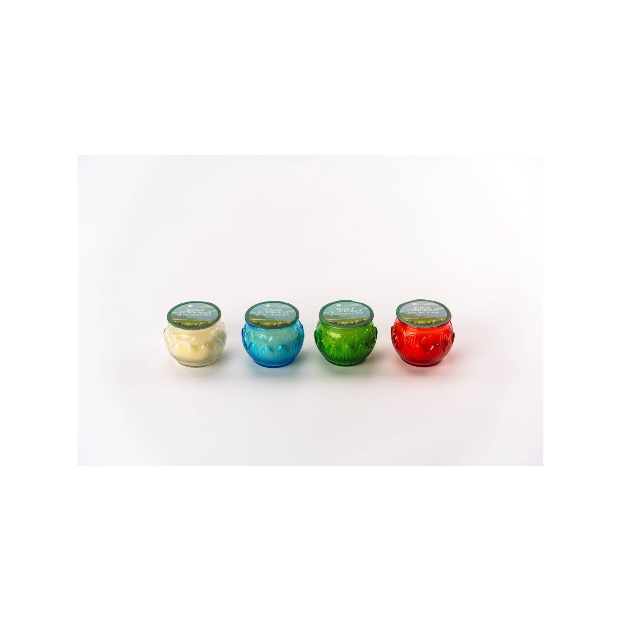 Sans Marque - Lot de 4 bougies citronnelle d'extérieure - Contre les moustiques - A la cire de soja - 7 x 5,5 cm - Image 1
