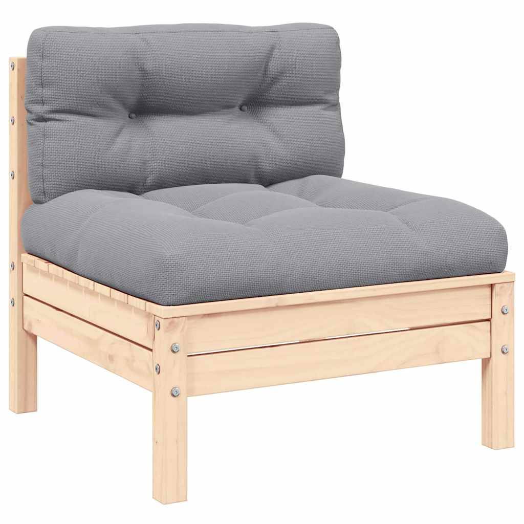 Canapé 2 places de jardin | Canapé D'extérieur | Sofa De Jardin et coussins gris Bois de pin solide Maison Chic - Image 1