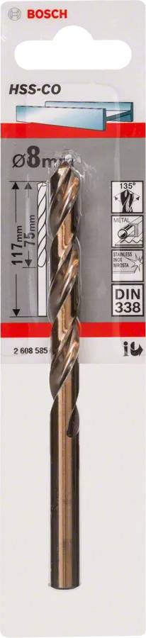 Bosch - Foret à métaux rectifié HSS-Co D 8mm et L 117mm - BOSCH - 2608585860 - Imagen 3