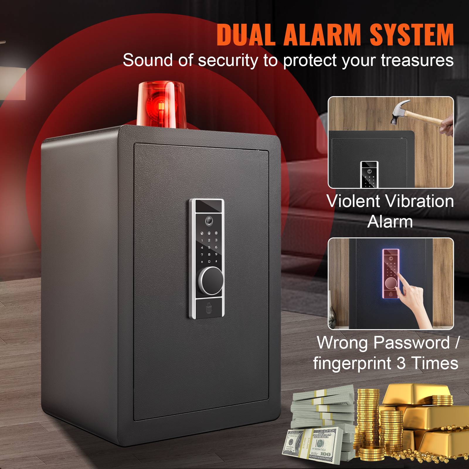 Coffre-fort biométrique Smart Home Safe 1.0 Cub, Guadeloupe