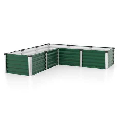 Vitavia - Linus IN-OUT M – bac de culture en acier Zincalume en forme de L, Couleur Vert/Aluminium - Image 8