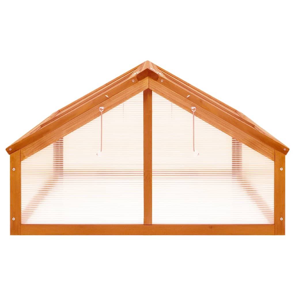 Serre Jardin Bois Sapin Massif Châssis Protection Semis 114x80cm Marron - ComfortXL Outdoor Living - Image 4