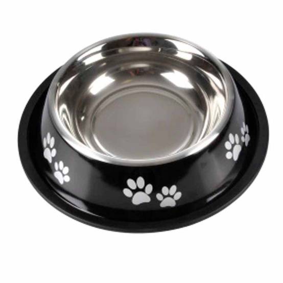 Love Story - Gamelle Antidérapante Chien & Chat "Pattes" 25cm Noir