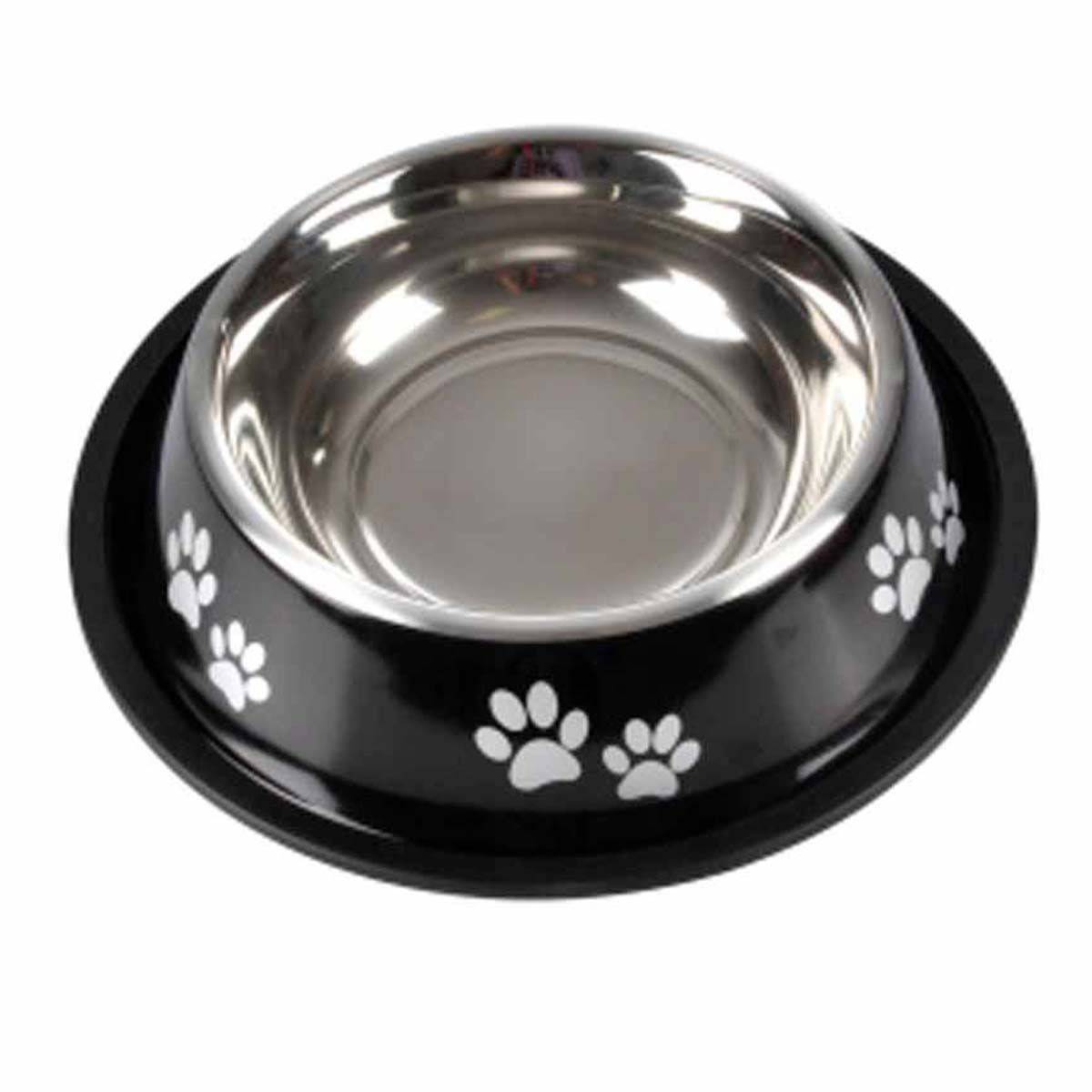 Love Story - Gamelle Antidérapante Chien & Chat "Pattes" 25cm Noir