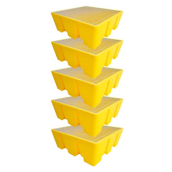 Bac de rétention pehd 475l premium pour 4 fûts - lot de 5-plast'up rotomoulage - Imagen 1