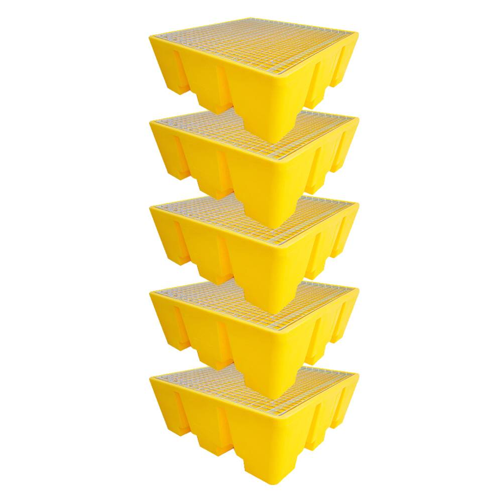 Bac de rétention pehd 475l premium pour 4 fûts - lot de 5-plast'up rotomoulage - Imagen 1