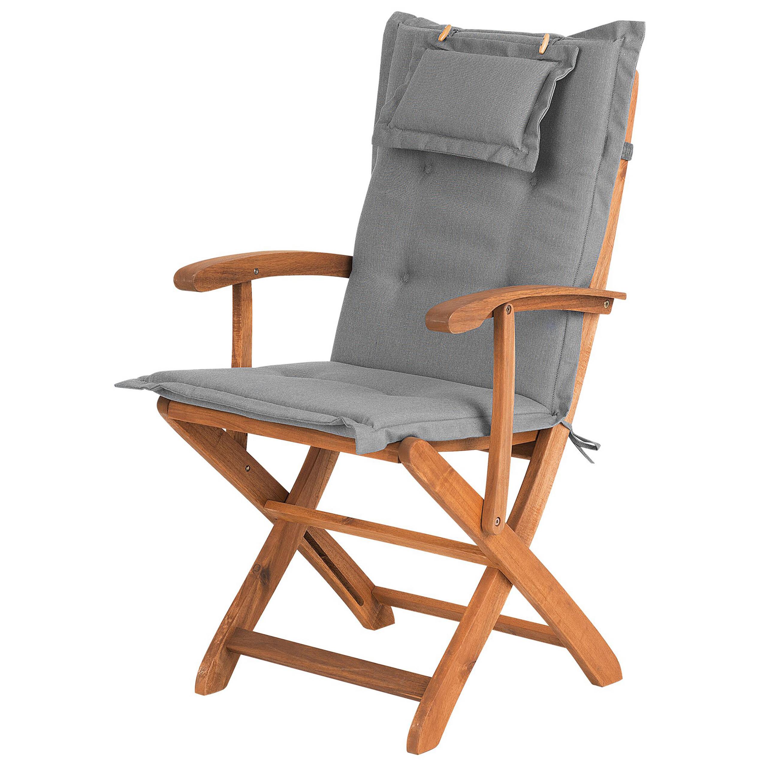 Beliani - Chaise de jardin Acacia Gris MAUI - Beliani - Imagen 4