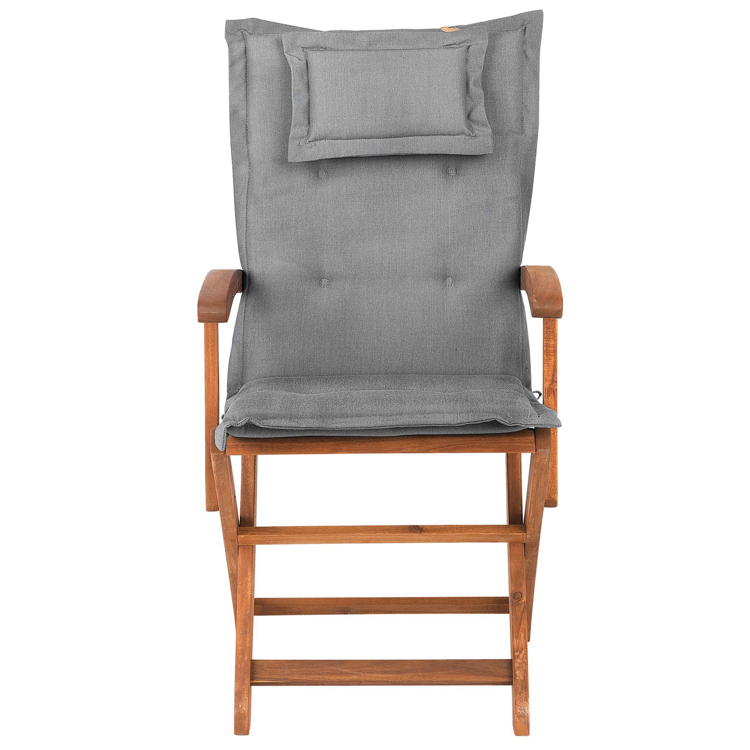 Beliani - Chaise de jardin Acacia Gris MAUI - Beliani - Imagen 5