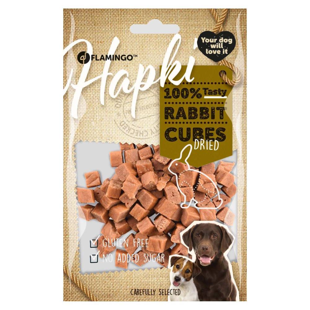 Friandise cubes de lapin Hapki BBQ pour chien 85 g sans gluten - Image 3