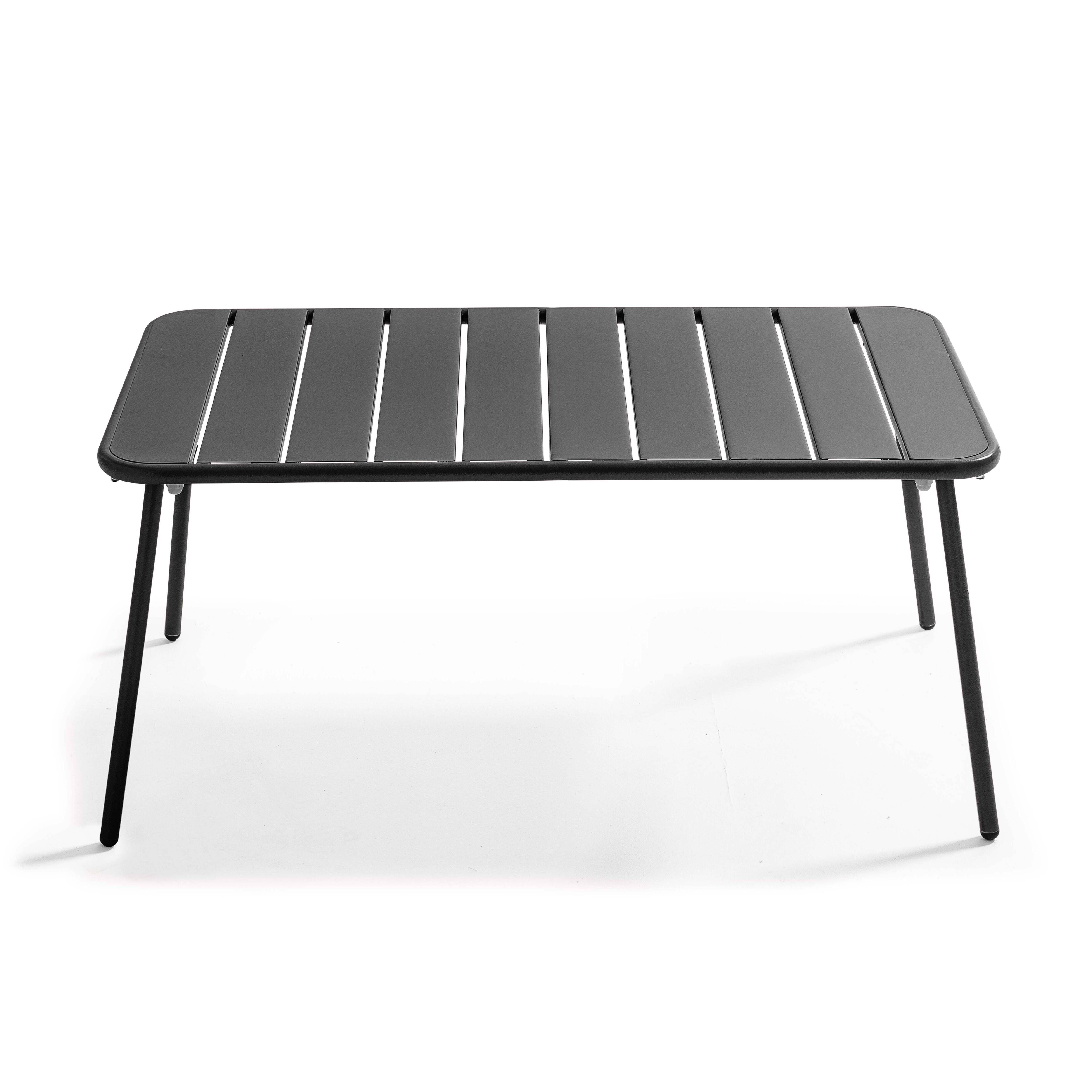 Oviala - Table basse de jardin acier gris anthracite 90 x 50 cm Palavas - Oviala - Imagen 4