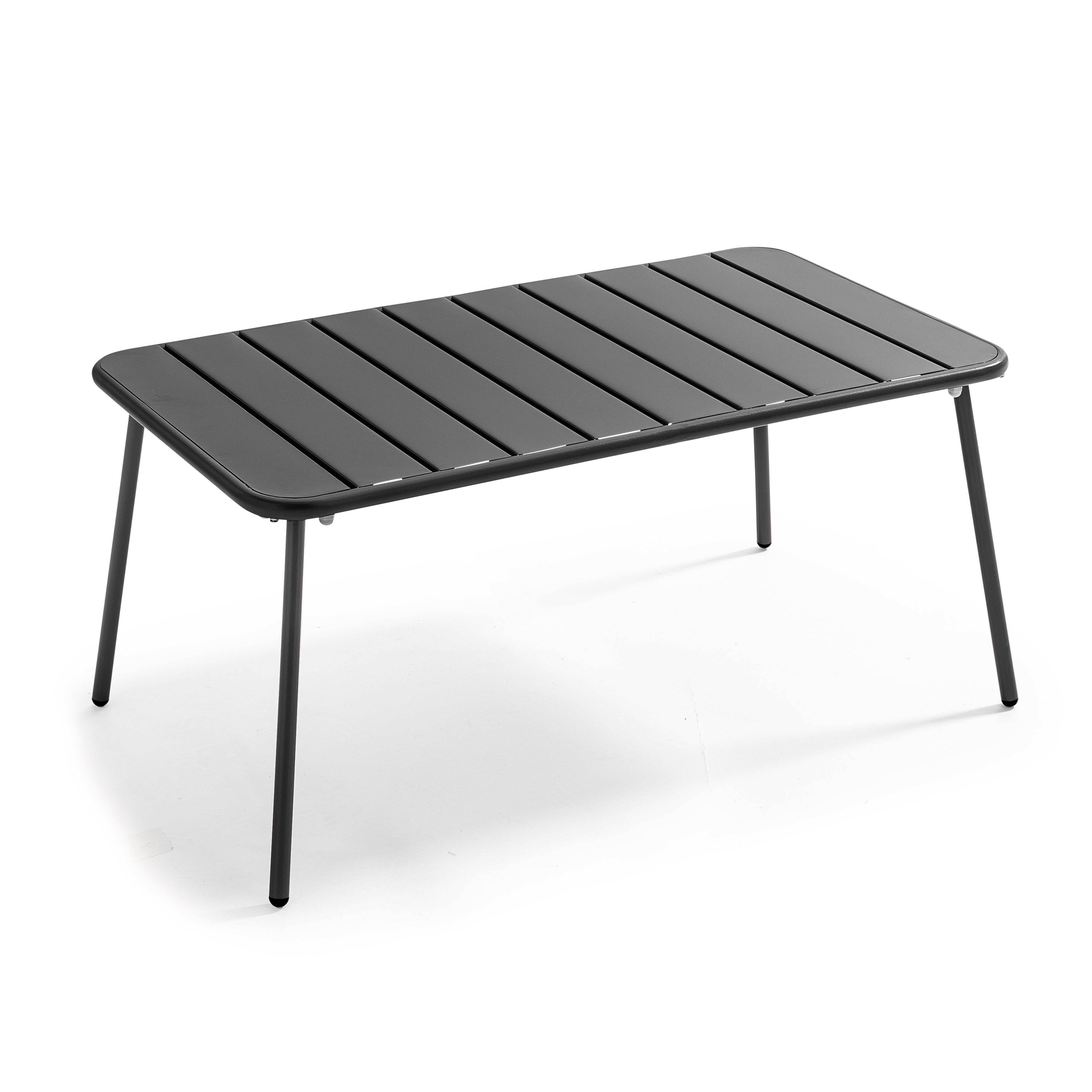 Oviala - Table basse de jardin acier gris anthracite 90 x 50 cm Palavas - Oviala - Imagen 1