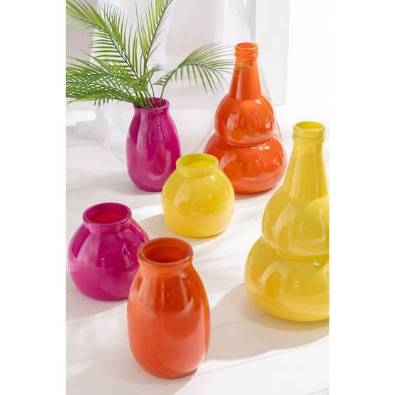 Vase Déco en Verre "Cocoon" 28cm Orange - Image 3