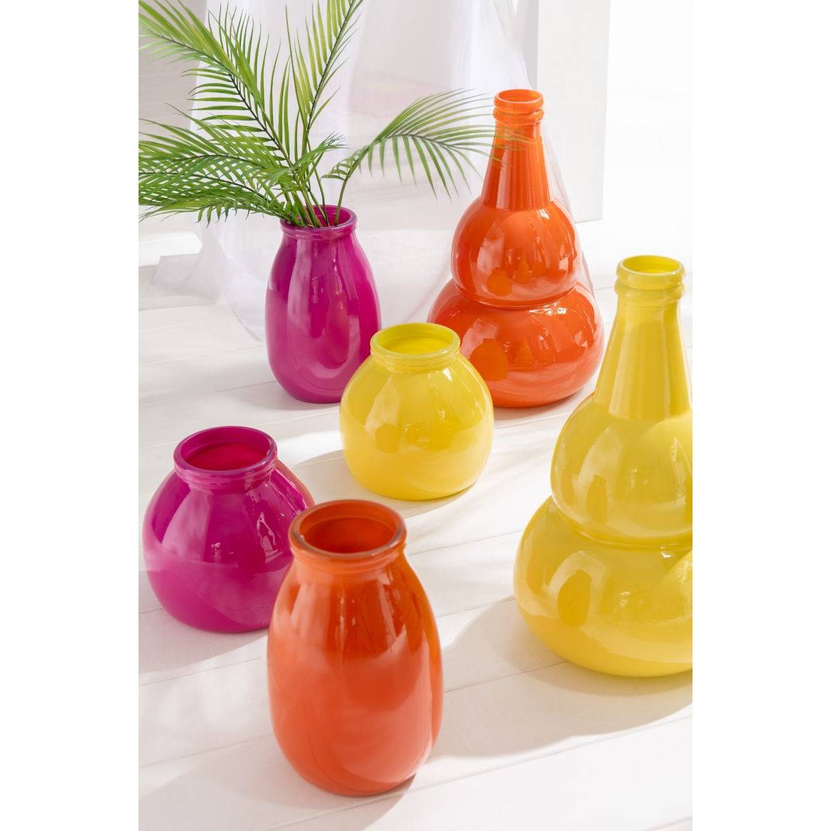 Vase Déco en Verre "Cocoon" 28cm Orange - Image 3