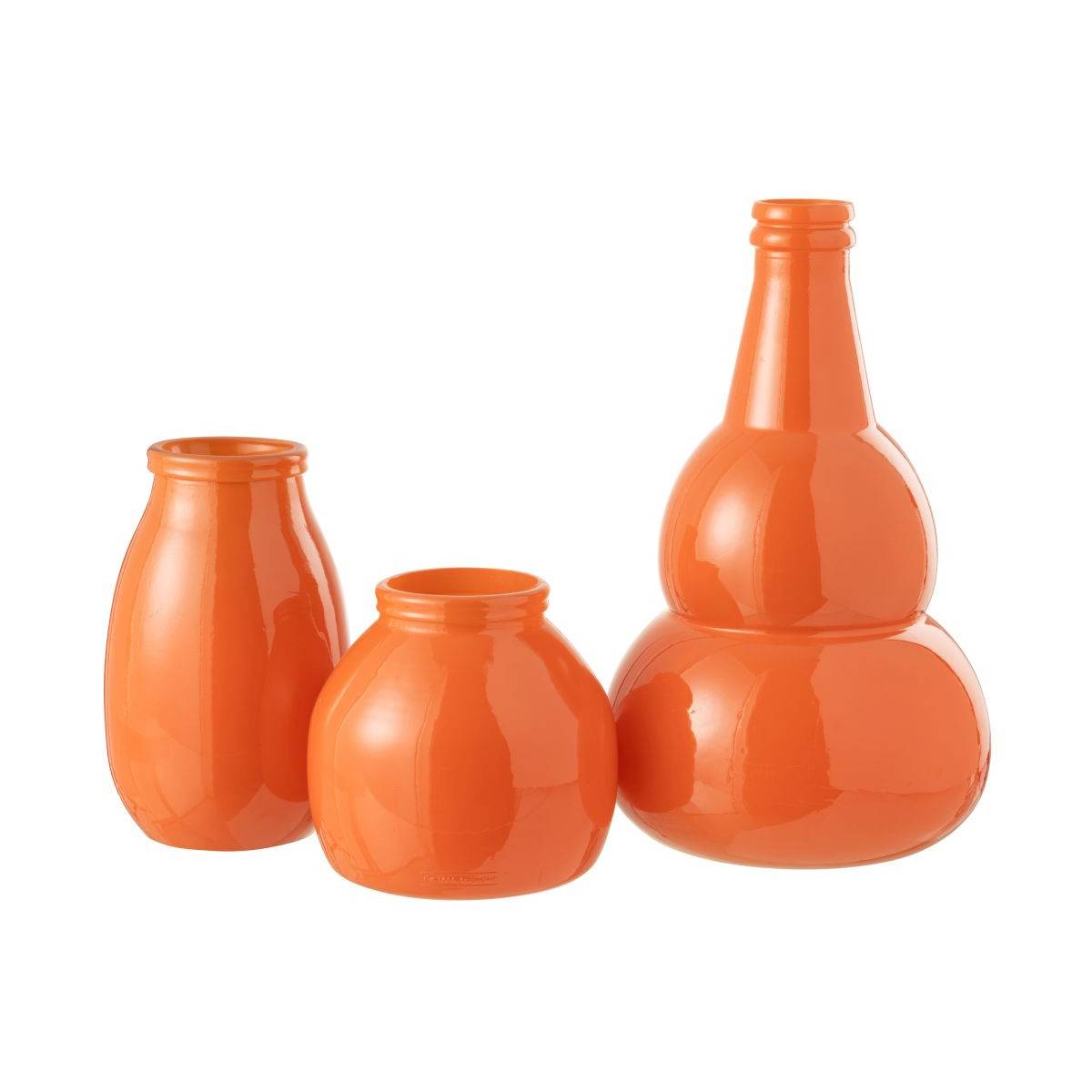 Vase Déco en Verre "Cocoon" 28cm Orange - Image 2
