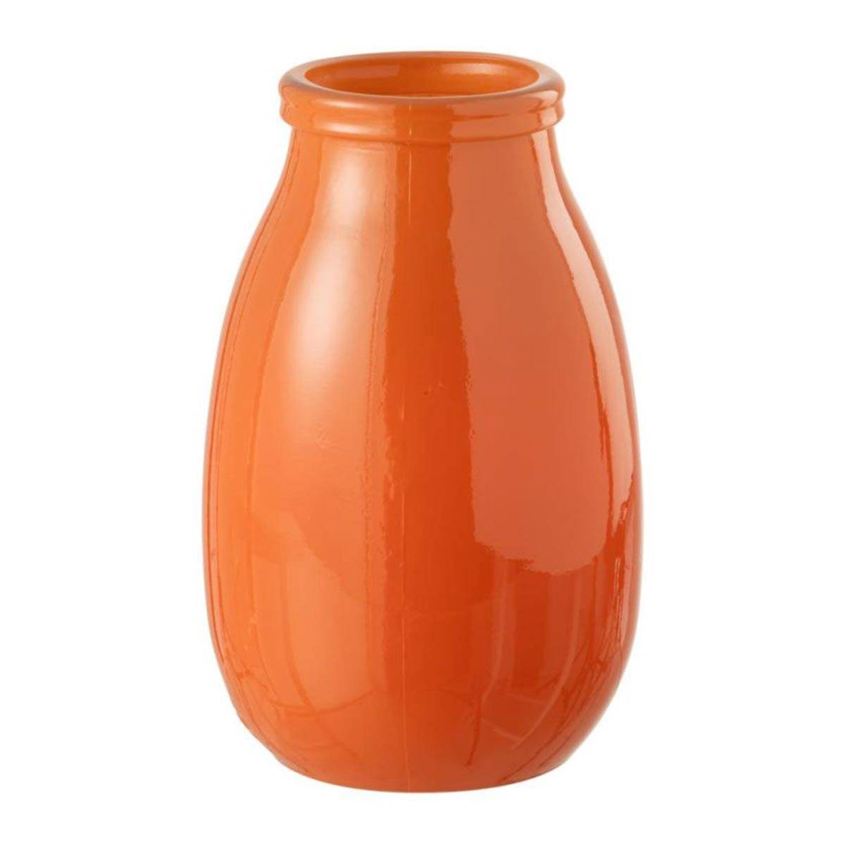 Vase Déco en Verre "Cocoon" 28cm Orange - Image 1