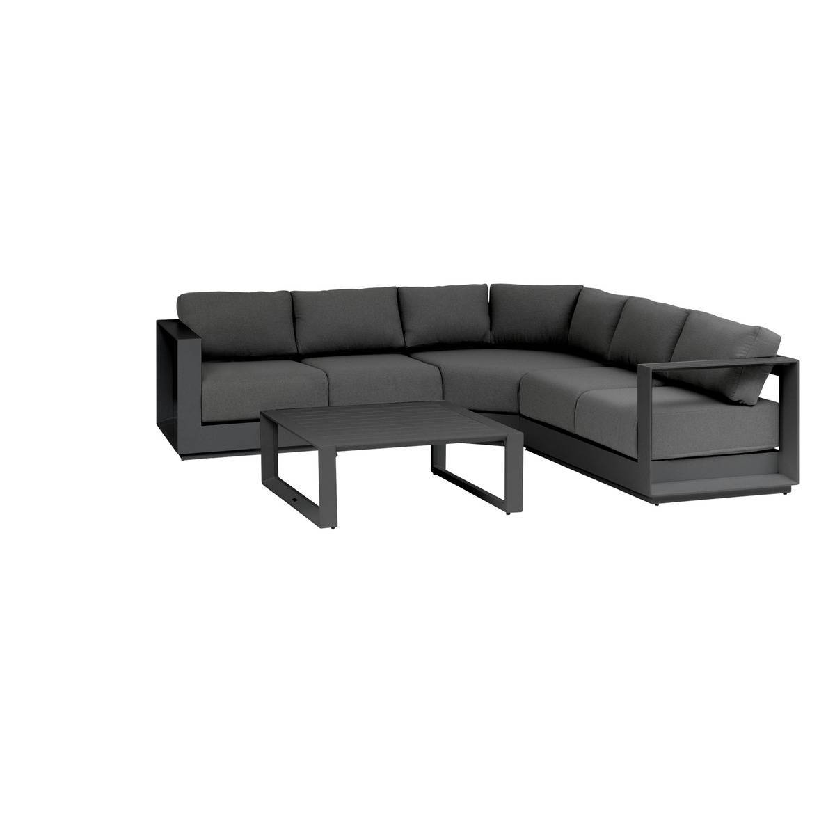 Hesperide - Salon d angle de jardin "Allure" graphite 5 places en aluminium traité époxy Hespéride - Imagen 1