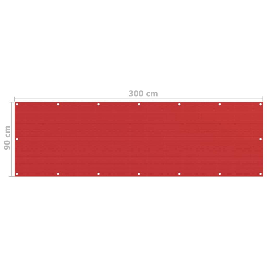 Helloshop26 - Écran de balcon brise pare vue protection confidentialité 90 x 300 cm PEHD rouge - Imagen 5