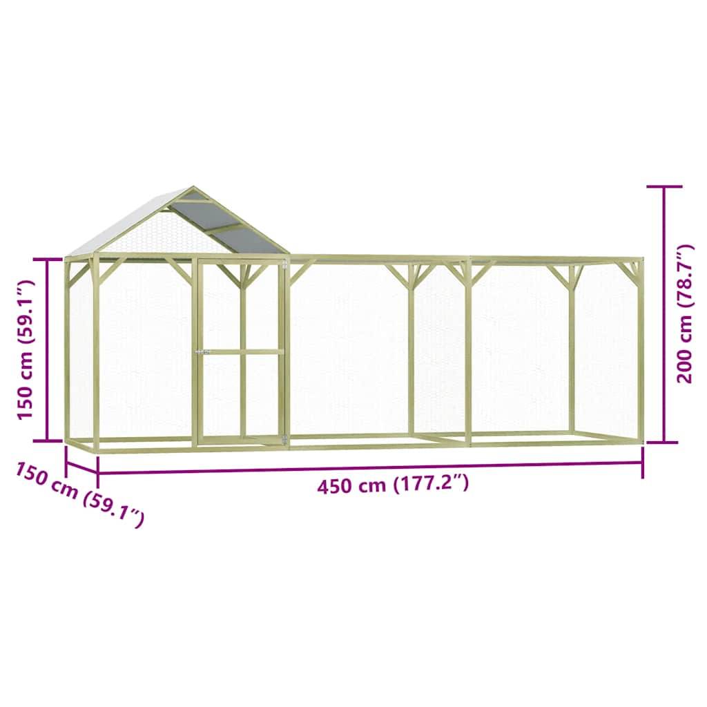 Vidaxl - Poulailler 4,5x1,5x2 m Pinède imprégnée vidaXL 278401 - Imagen 3