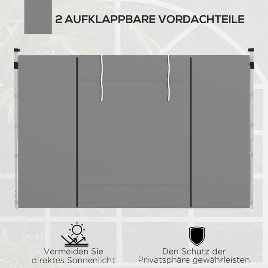 ComfortXL - Parois latérales tonnelle polyester jardin avec portes et fenêtres 295x195cm gris clair - ComfortXL Outdoor Living - Image 4