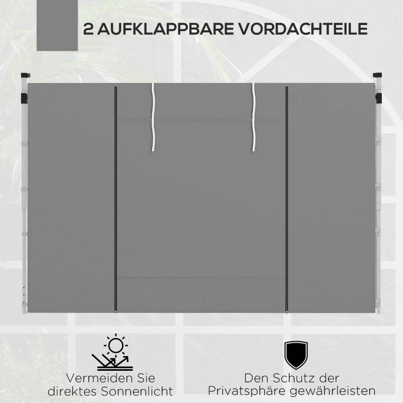 ComfortXL - Parois latérales tonnelle polyester jardin avec portes et fenêtres 295x195cm gris clair - ComfortXL Outdoor Living - Image 4