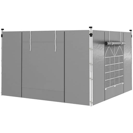ComfortXL - Parois latérales tonnelle polyester jardin avec portes et fenêtres 295x195cm gris clair - ComfortXL Outdoor Living - Image 2