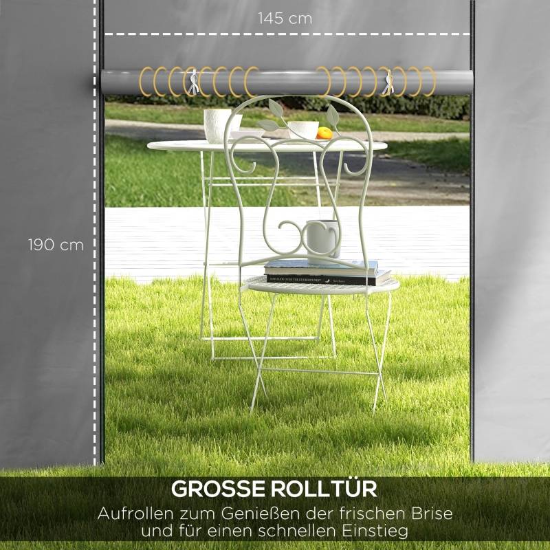 ComfortXL - Parois latérales tonnelle polyester jardin avec portes et fenêtres 295x195cm gris clair - ComfortXL Outdoor Living - Image 5