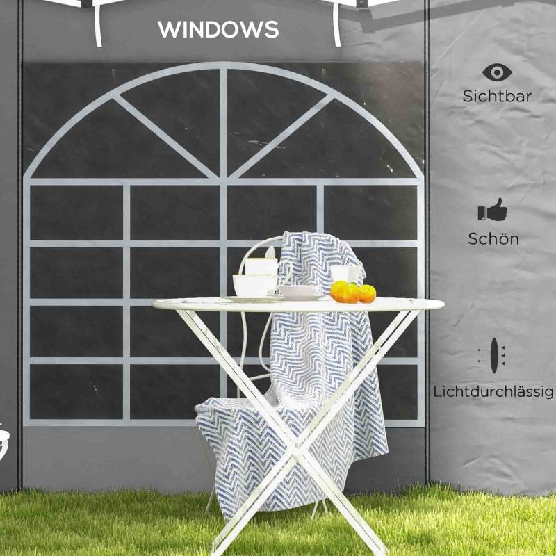 ComfortXL - Parois latérales tonnelle polyester jardin avec portes et fenêtres 295x195cm gris clair - ComfortXL Outdoor Living - Image 6