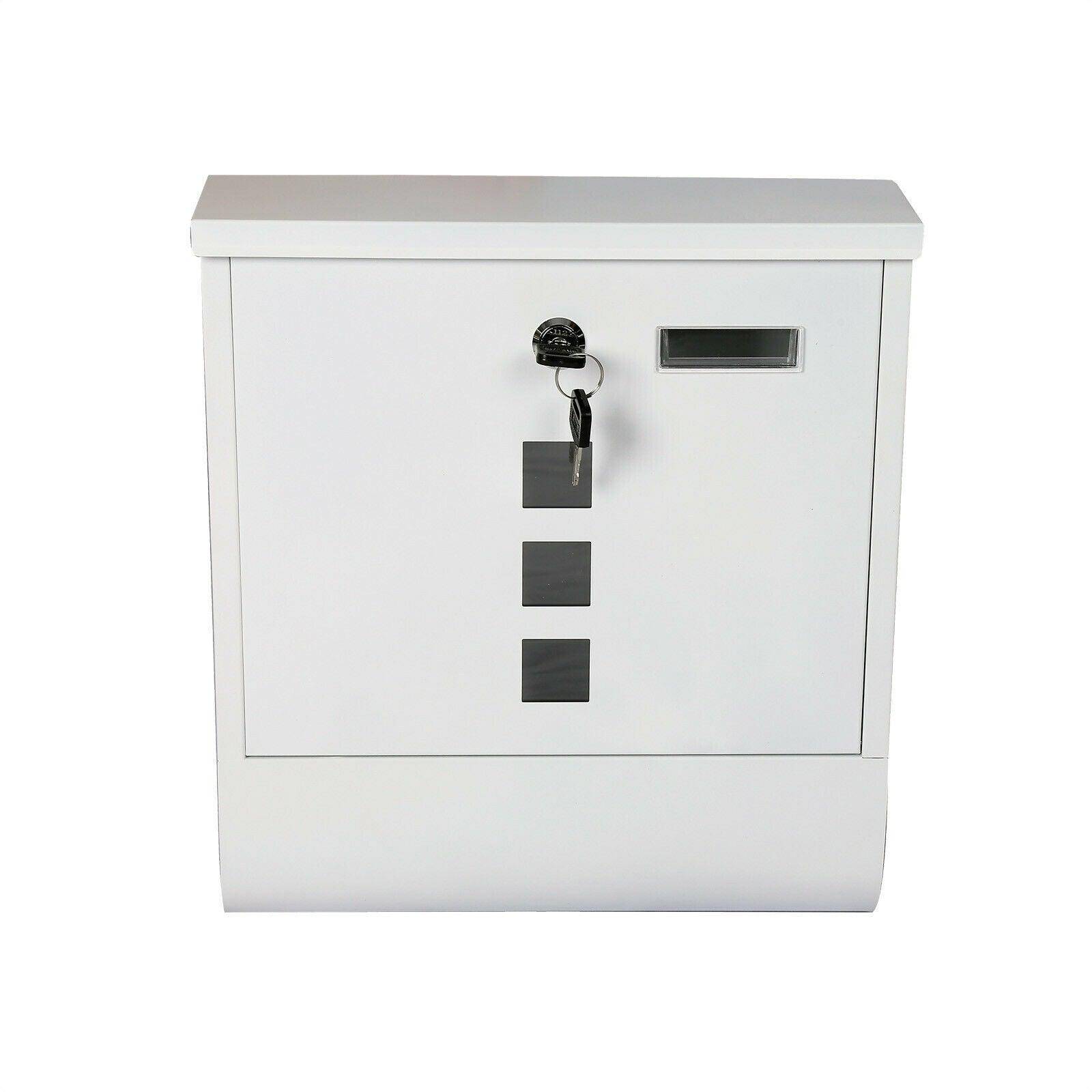 Helloshop26 - Boite aux lettres design murale compartiment journaux courrier acier inoxydable blanc - Imagen 5