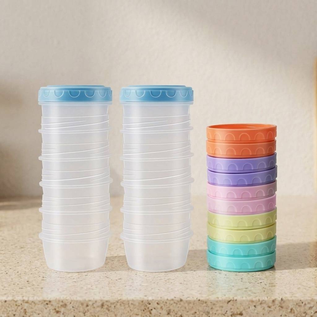 12 bocaux plastiques BPA free empilables - Image 6