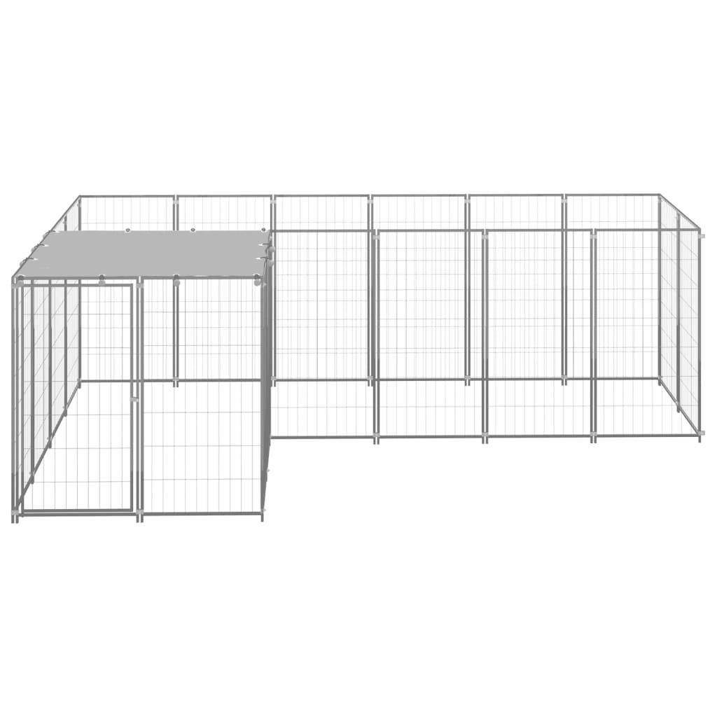 Vidaxl - Chenil Argenté 4,84 m² Acier vidaXL 3082218 - Imagen 7