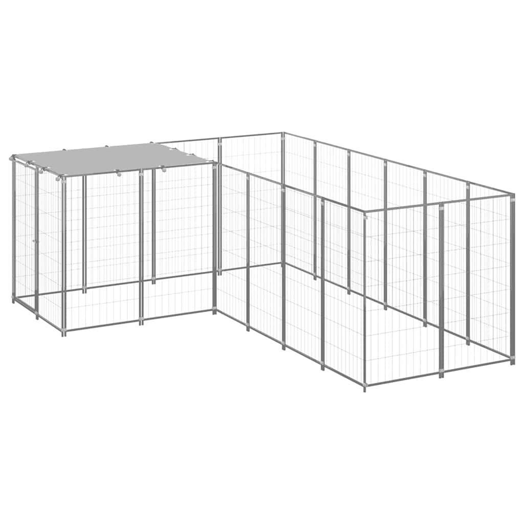 Vidaxl - Chenil Argenté 4,84 m² Acier vidaXL 3082218 - Imagen 1