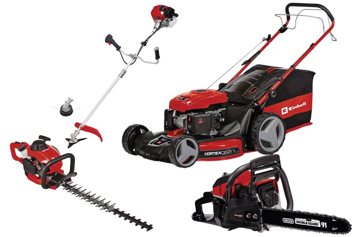 Einhell - Kit thermique jardin Einhell – Tondeuse 56 cm - débroussailleuse - taille-haie - tronçonneuse
