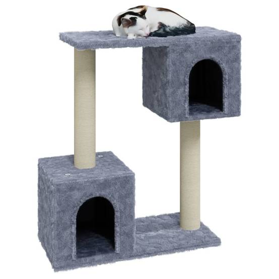 Arbre à chat, Tour à chat avec griffoirs en sisal Gris clair 60 cm MP63 - Image 3