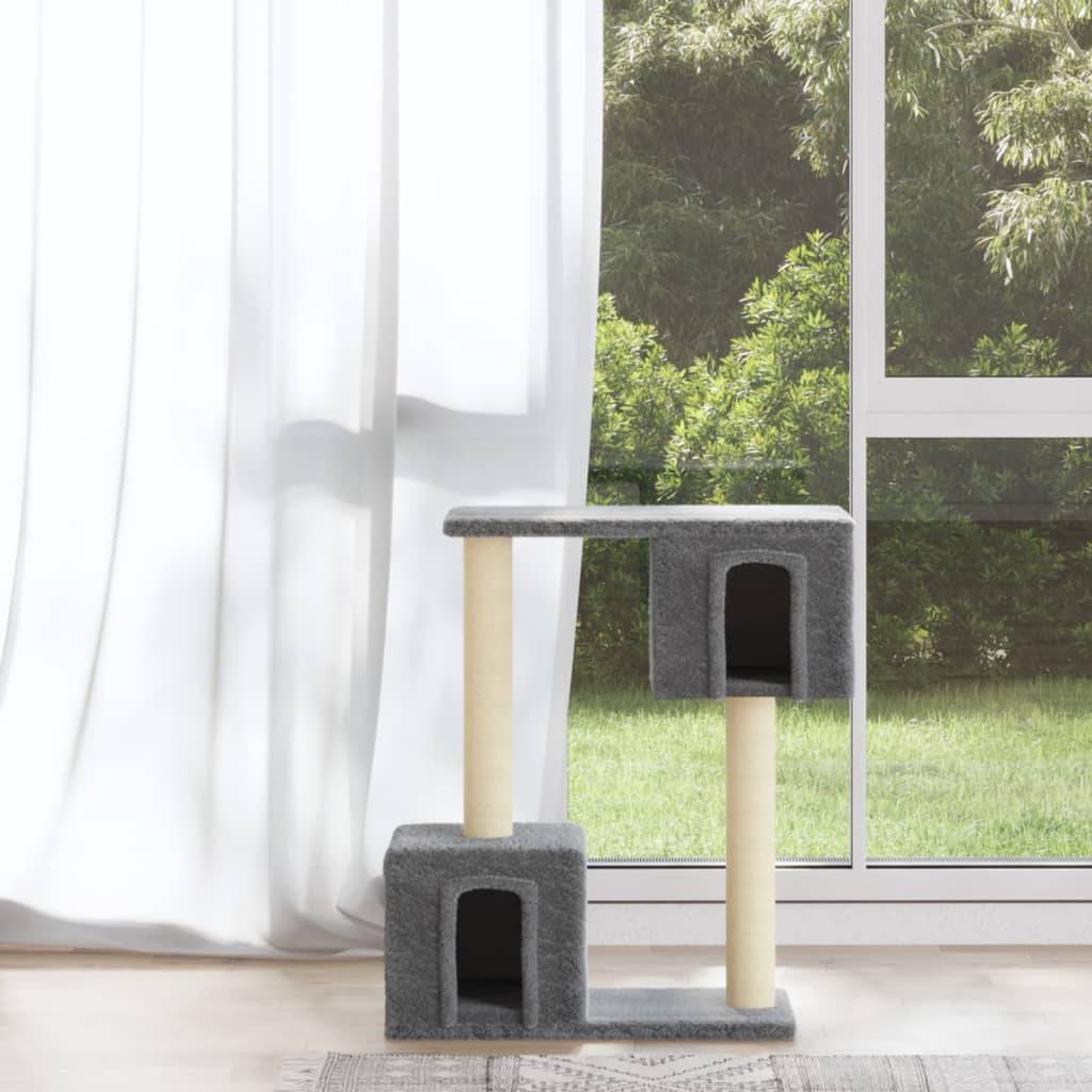 Arbre à chat, Tour à chat avec griffoirs en sisal Gris clair 60 cm MP63 - Image 2