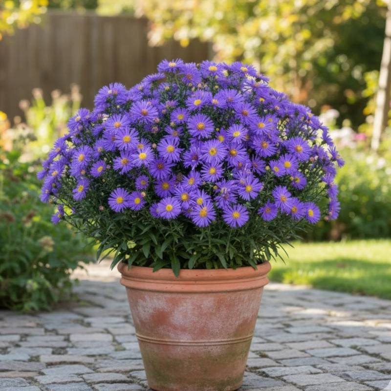 Aster d'automne Blue Alpis, Aster dumosus à fleurs Bleue/ - feuillage Caduc - Godet - 5/20 cm - Imagen 4
