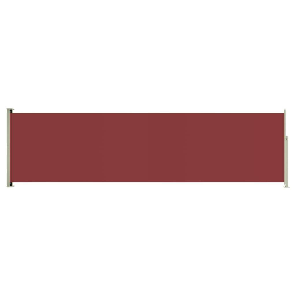 Helloshop26 - Auvent paravent store brise-vue latéral rétractable de patio jardin terrasse balcon protection visuelle écran 140 x 500 cm rouge - Imagen 1