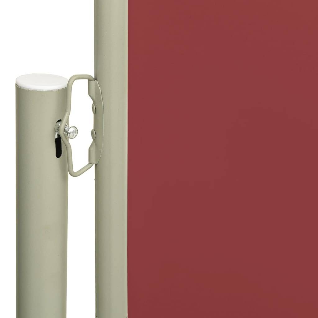 Helloshop26 - Auvent paravent store brise-vue latéral rétractable de patio jardin terrasse balcon protection visuelle écran 140 x 500 cm rouge - Imagen 2