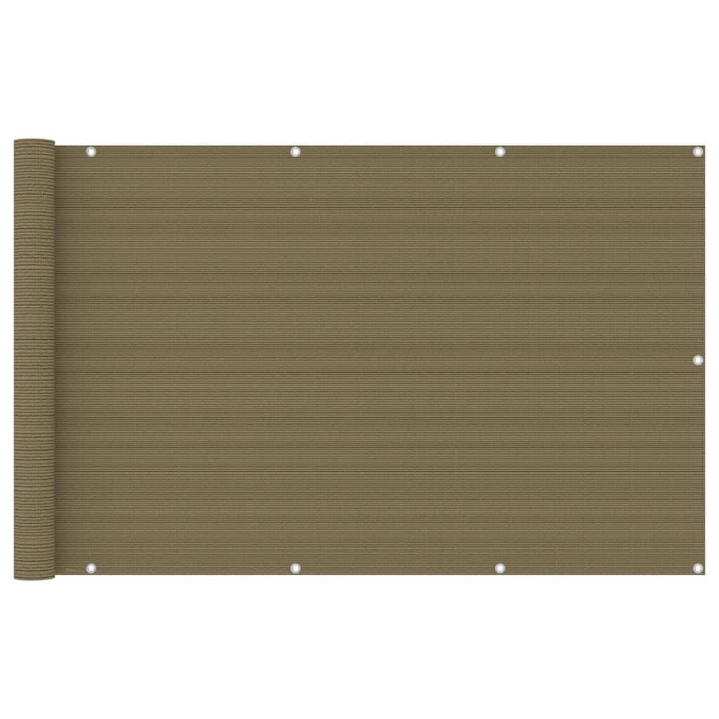 Helloshop26 - Écran de balcon brise pare vue protection confidentialité 120 x 400 cm PEHD taupe - Imagen 1