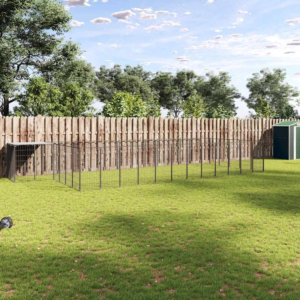Vidaxl - Chenil Noir 26,62 m² Acier vidaXL 3082217 - Imagen 1