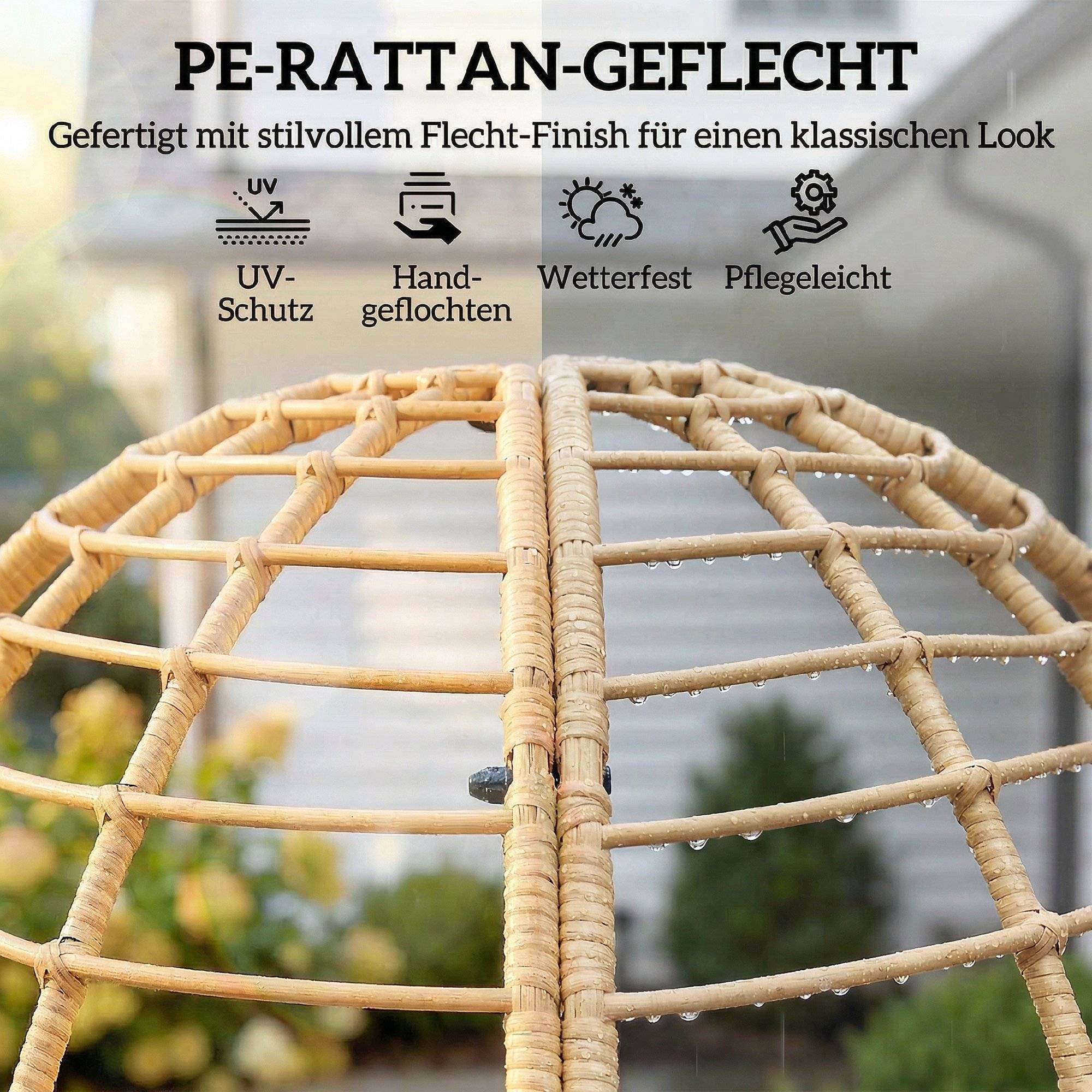 Fauteuil de jardin avec repose-pieds résine tressée beige 76 x 65 x 147 cm - PANGIVO - Image 7