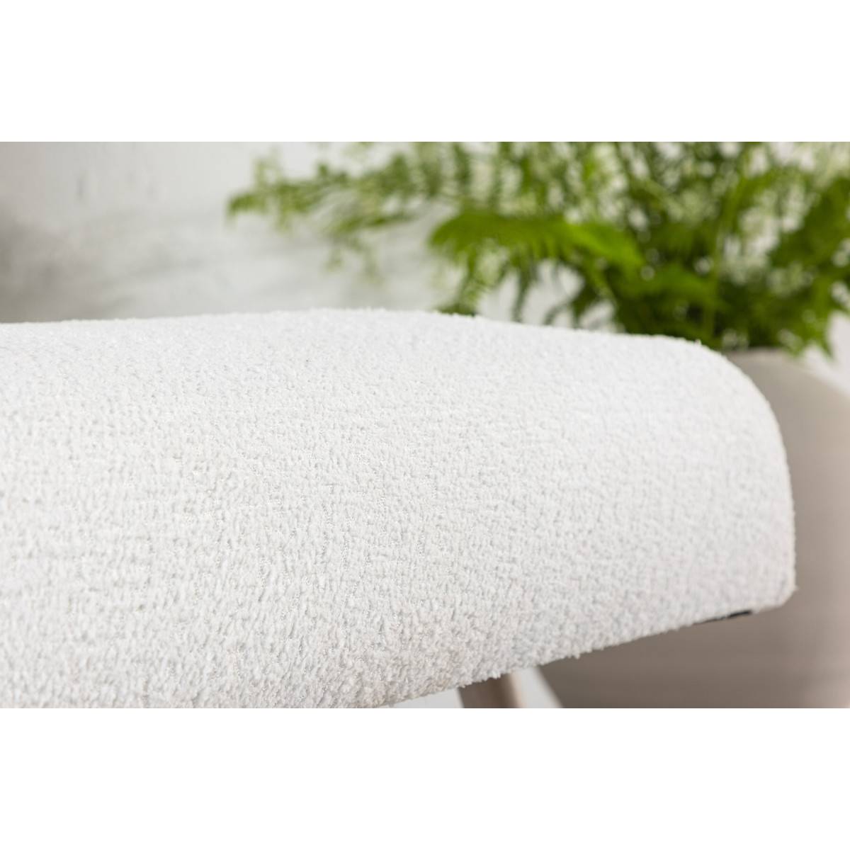 Paris Prix - Fauteuil en Tissu Bouclette "Bloom" 95cm Blanc - Image 10
