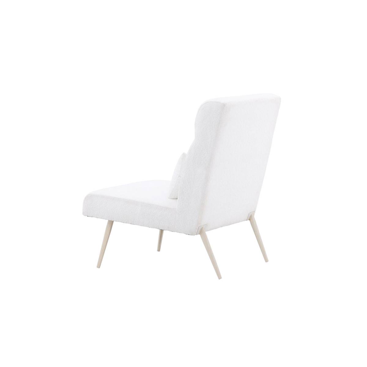 Paris Prix - Fauteuil en Tissu Bouclette "Bloom" 95cm Blanc - Image 5