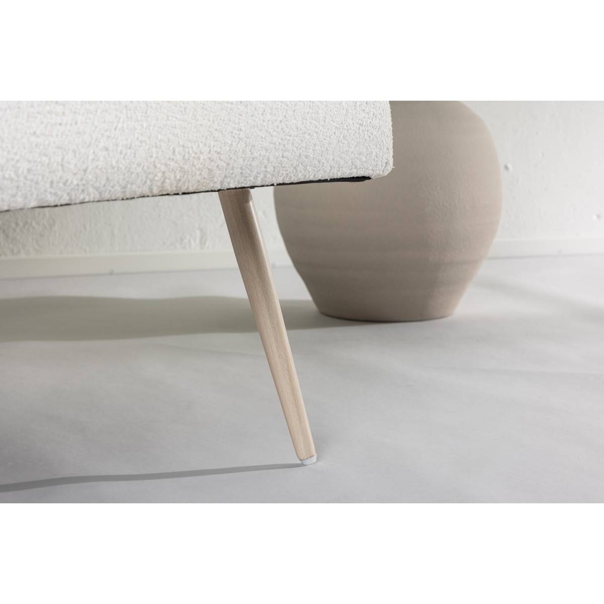 Paris Prix - Fauteuil en Tissu Bouclette "Bloom" 95cm Blanc - Image 9
