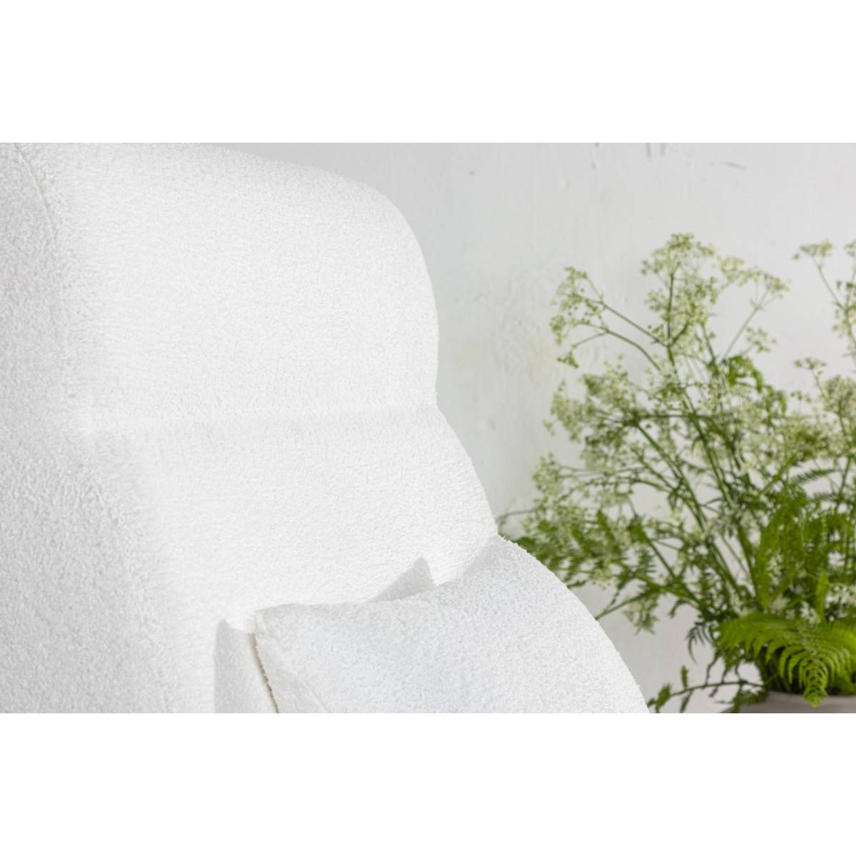 Paris Prix - Fauteuil en Tissu Bouclette "Bloom" 95cm Blanc - Image 8