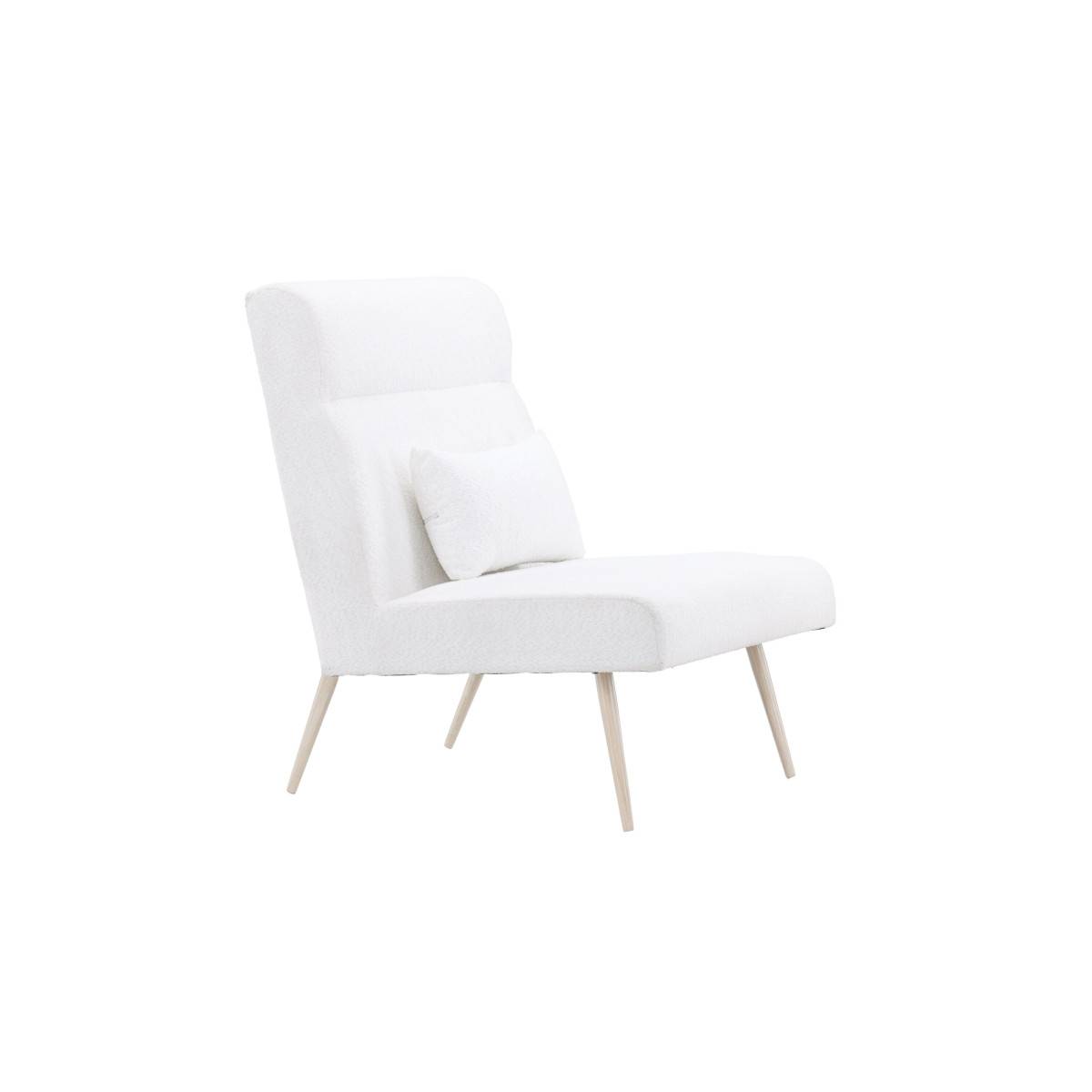 Paris Prix - Fauteuil en Tissu Bouclette "Bloom" 95cm Blanc - Image 2