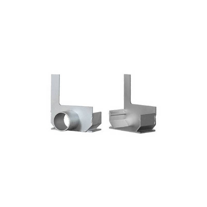 Embout Caniveau à fente aluminium SideDrain - L&S - LINE ECO -    133 mm     Embout fermé Fente à gauche