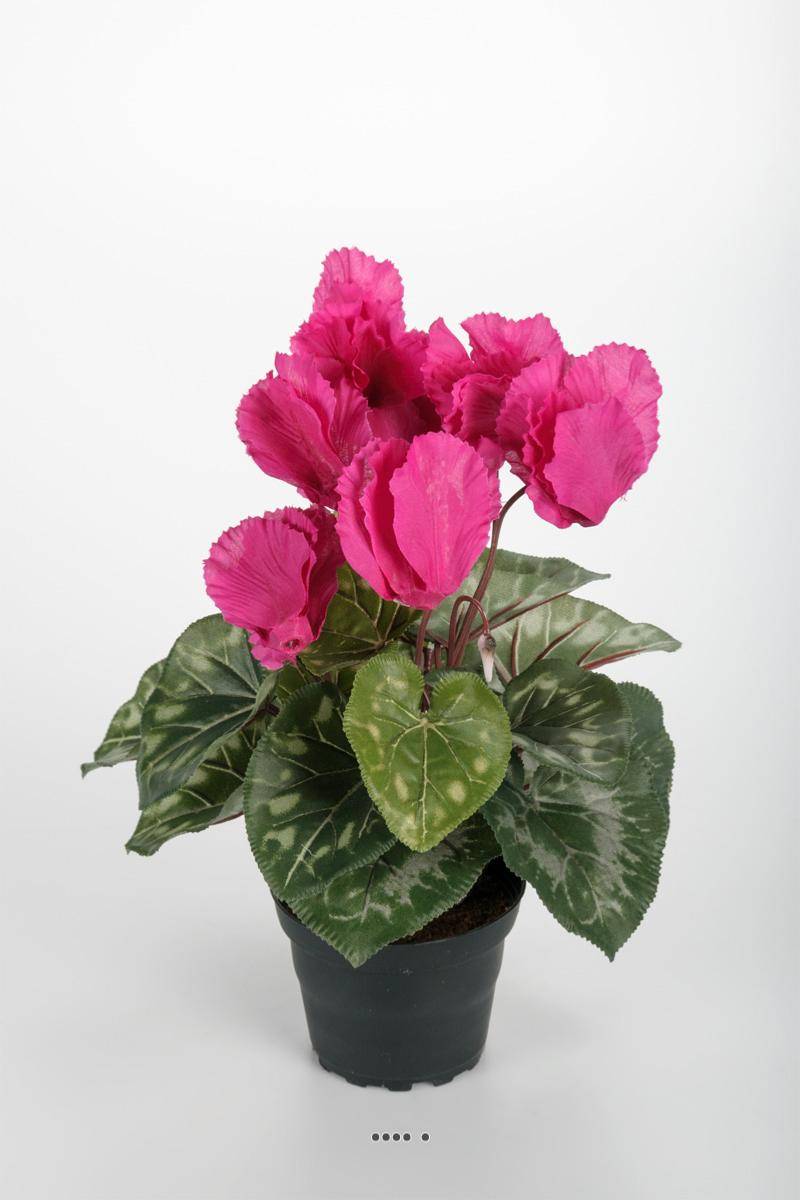 Artificielles - Cyclamen artificiel en pot 7 têtes H 33 cm Rose fushia - couleur: Rose fushia 730 - Imagen 2