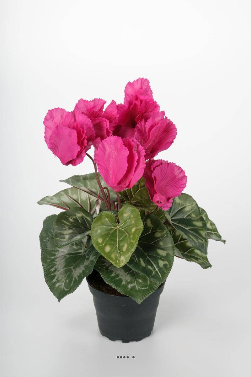 Artificielles - Cyclamen artificiel en pot 7 têtes H 33 cm Rose fushia - couleur: Rose fushia 730 - Imagen 1