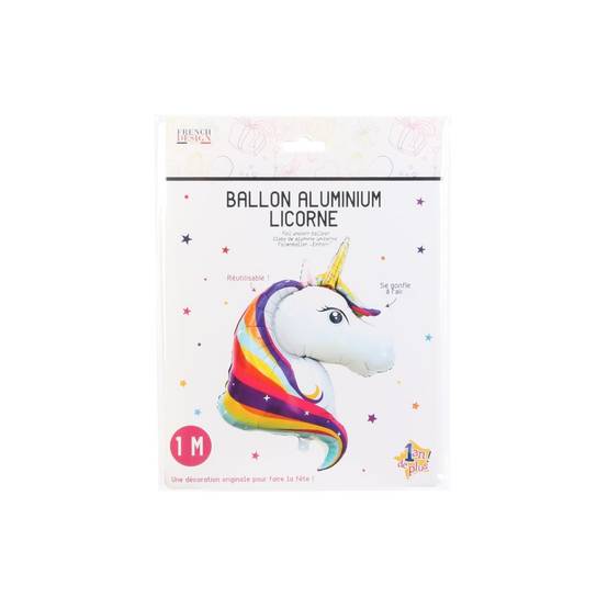 Mister Gadget - Ballon Gonflable Aluminium "Licorne" 1m Blanc - Image 3