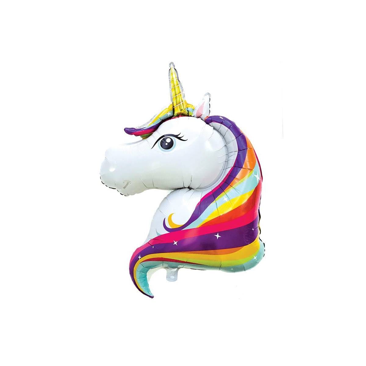Mister Gadget - Ballon Gonflable Aluminium "Licorne" 1m Blanc - Image 1